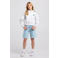 America Today gemêleerde hoodie met backprint - grijs