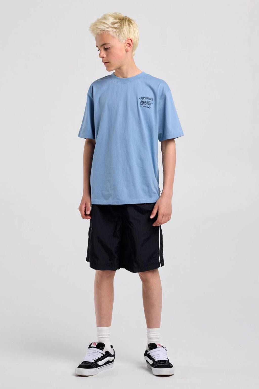 America Today T-shirt met backprint - blauw