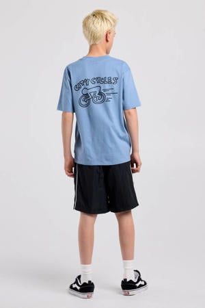 T-shirt met backprint - blauw