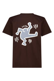 thumbnail: America Today rechtvallend T-shirt met backprint - bruin