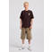 America Today rechtvallend T-shirt met backprint - bruin