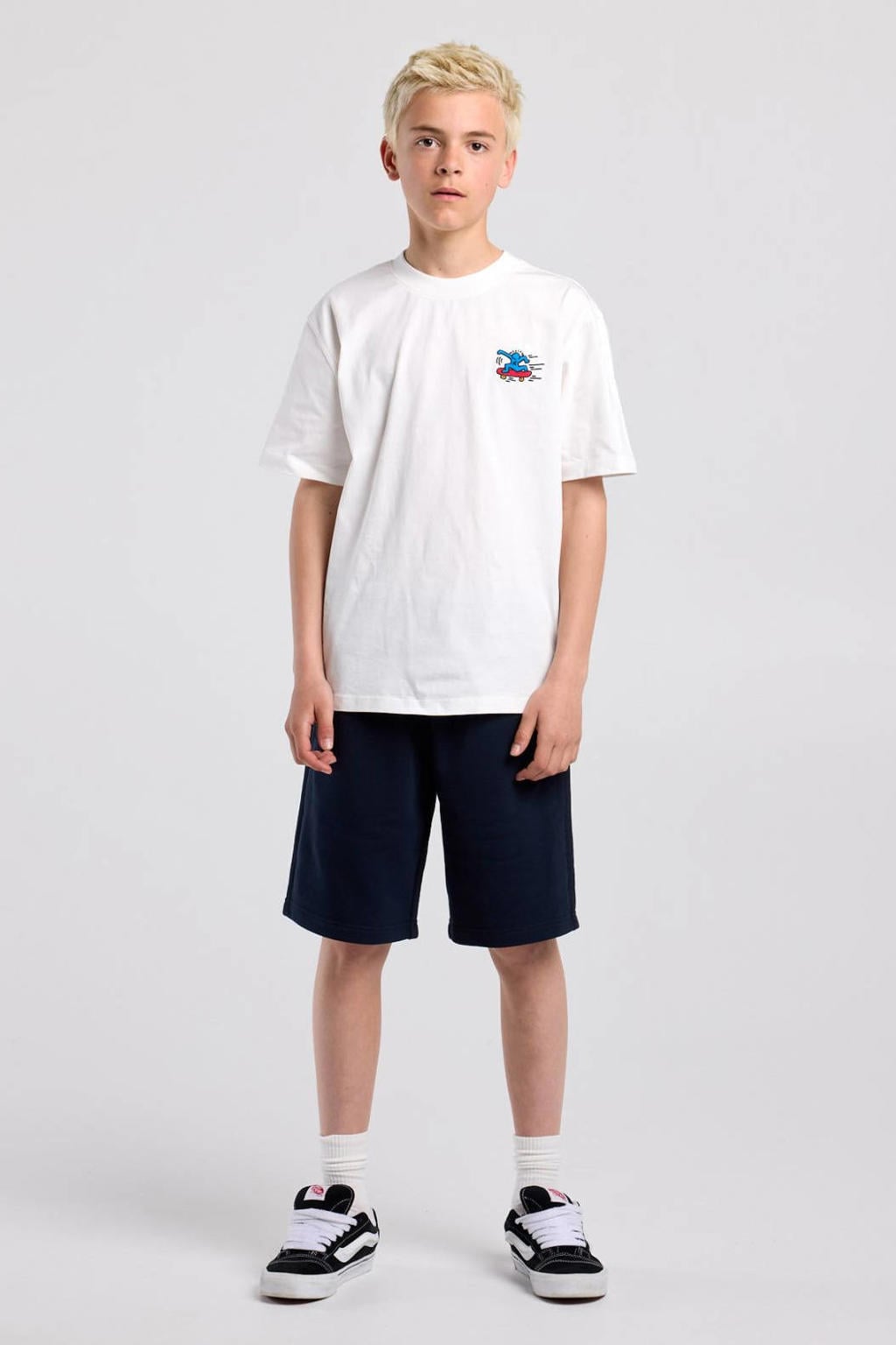 America Today rechtvallend T-shirt met backprint - wit