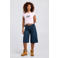 America Today wide leg regular waist short dark blue denim