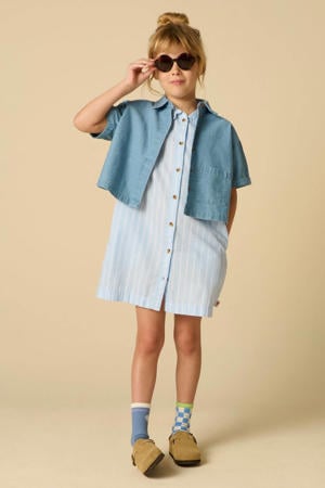 blouse broderie light blue denim