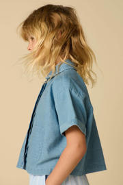 thumbnail: Sissy-Boy blouse broderie light blue denim