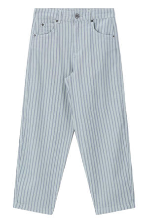 gestreepte straight leg jeans blauw