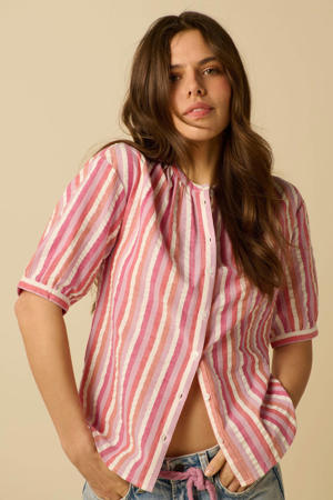 gestreepte blouse - roze