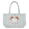 Sissy-Boy katoenen gestreepte tas met borduursels - blauw/wit