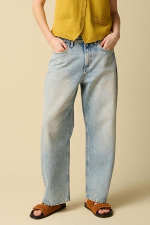 barrel fit jeans met riemlussen - lichtblauw denim