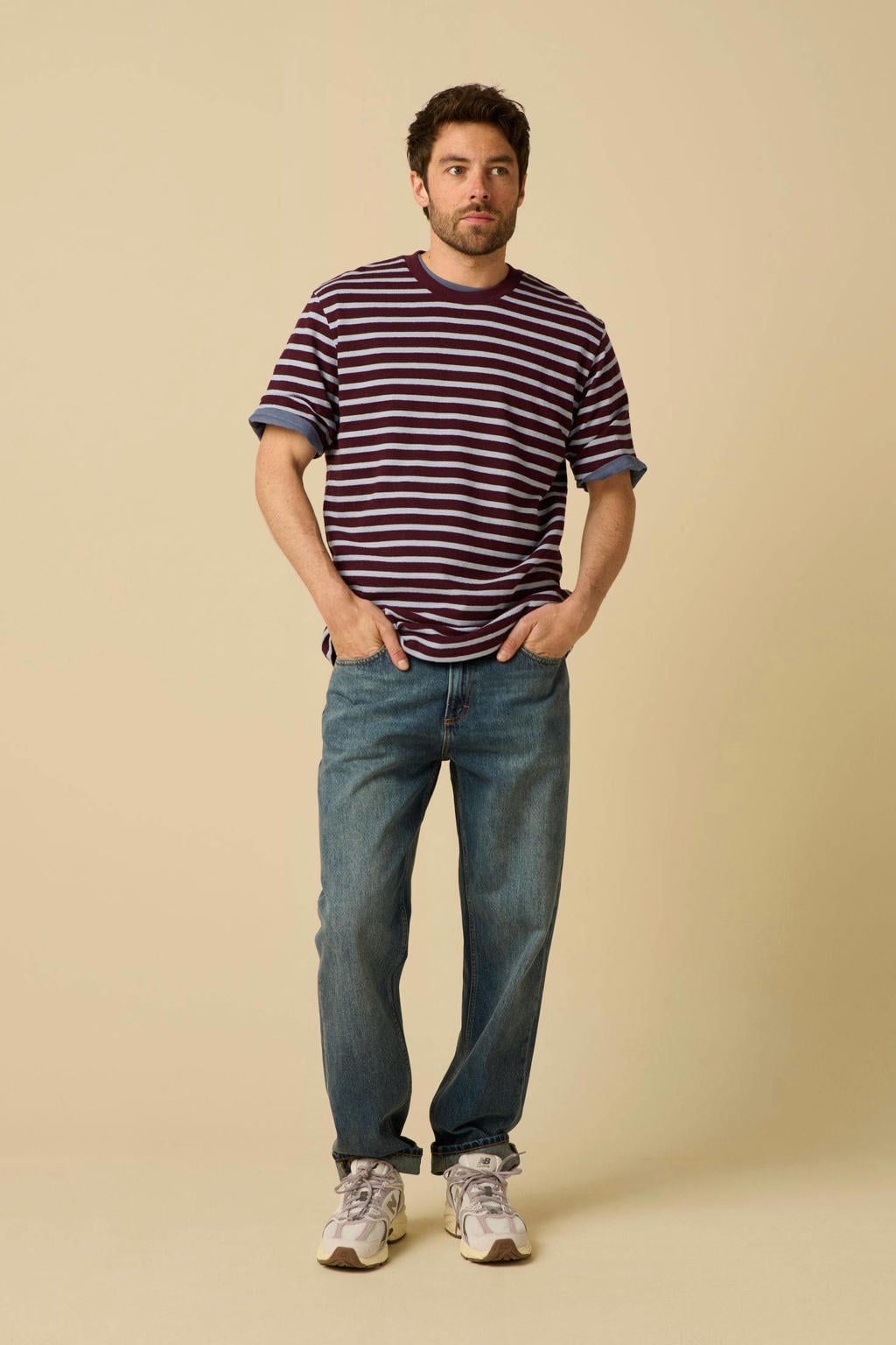 Sissy-Boy relaxed gestreept T-shirt donkerrood