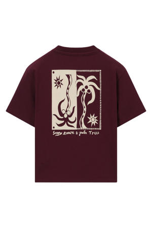 T-shirt met backprint donkerrood