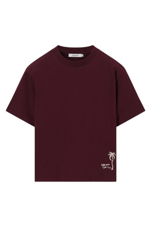 T-shirt met backprint donkerrood