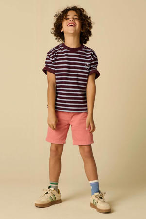 gestreept T-shirt donkerrood