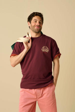 relaxed T-shirt donkerrood