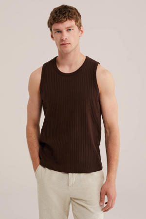regular fit gebreide tanktop - bruin