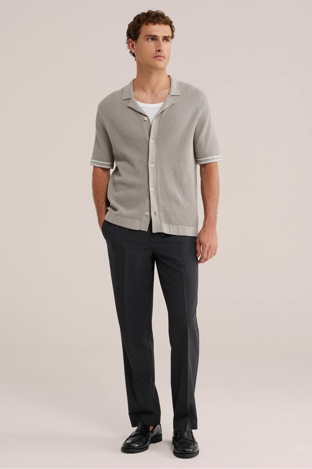 WE Fashion regular fit pantalon - zwart