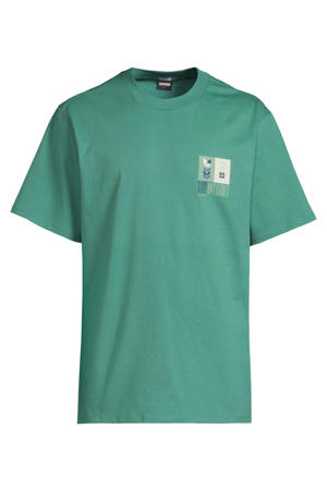 regular fit T-shirt met backprint - groen