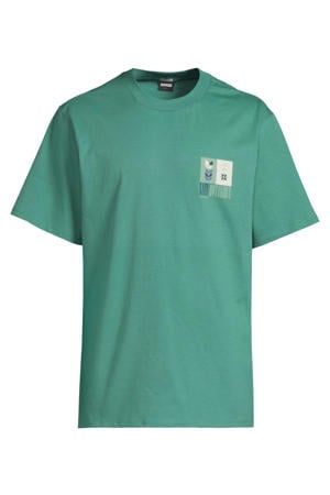 regular fit T-shirt met backprint - groen