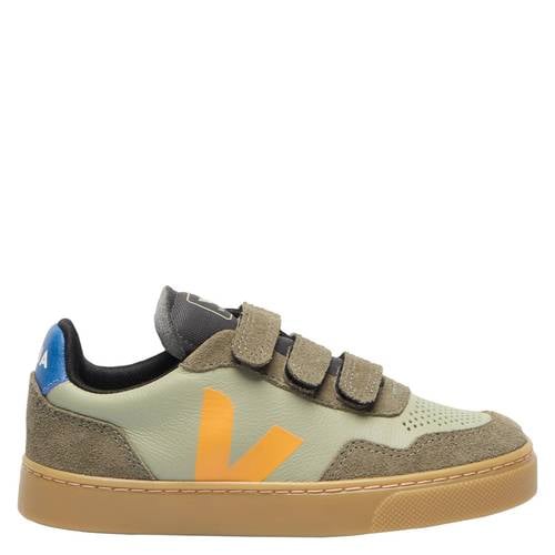 Veja Small V-90 leren sneakers khaki/geel – Kaki/geel