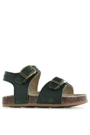 leren sandalen - donkergroen