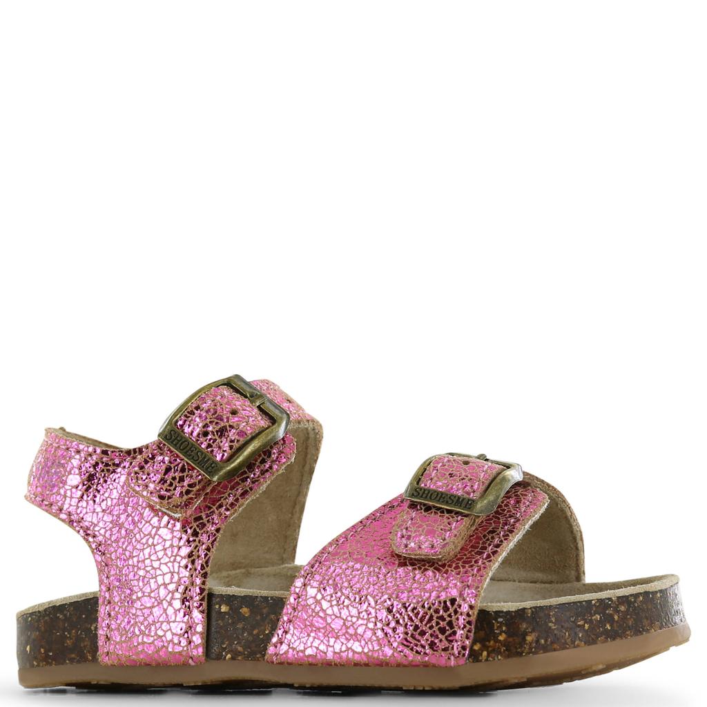 Roze meisjes Shoesme leren sandalen - met gesp