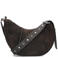 Shabbies Amsterdam suede schoudertas Platamini Studs donkerbruin