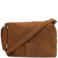 Shabbies Amsterdam suede crossbody tas Saar Stitched cognac