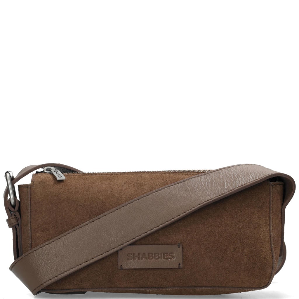 Shabbies Amsterdam suede schoudertas Venice taupe