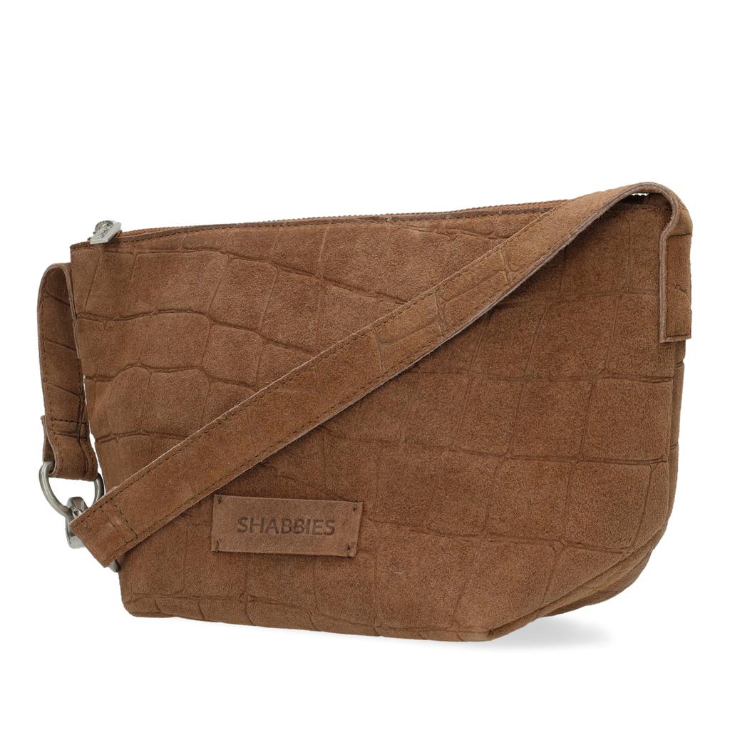 Shabbies Amsterdam suede crossbody tas Esra donkerbruin