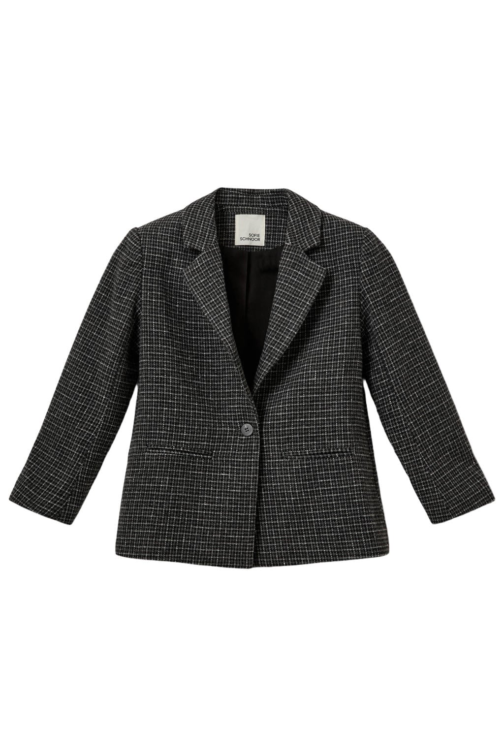 Sofie Schnoor girls regular fit pied-de-poule blazer - grijs