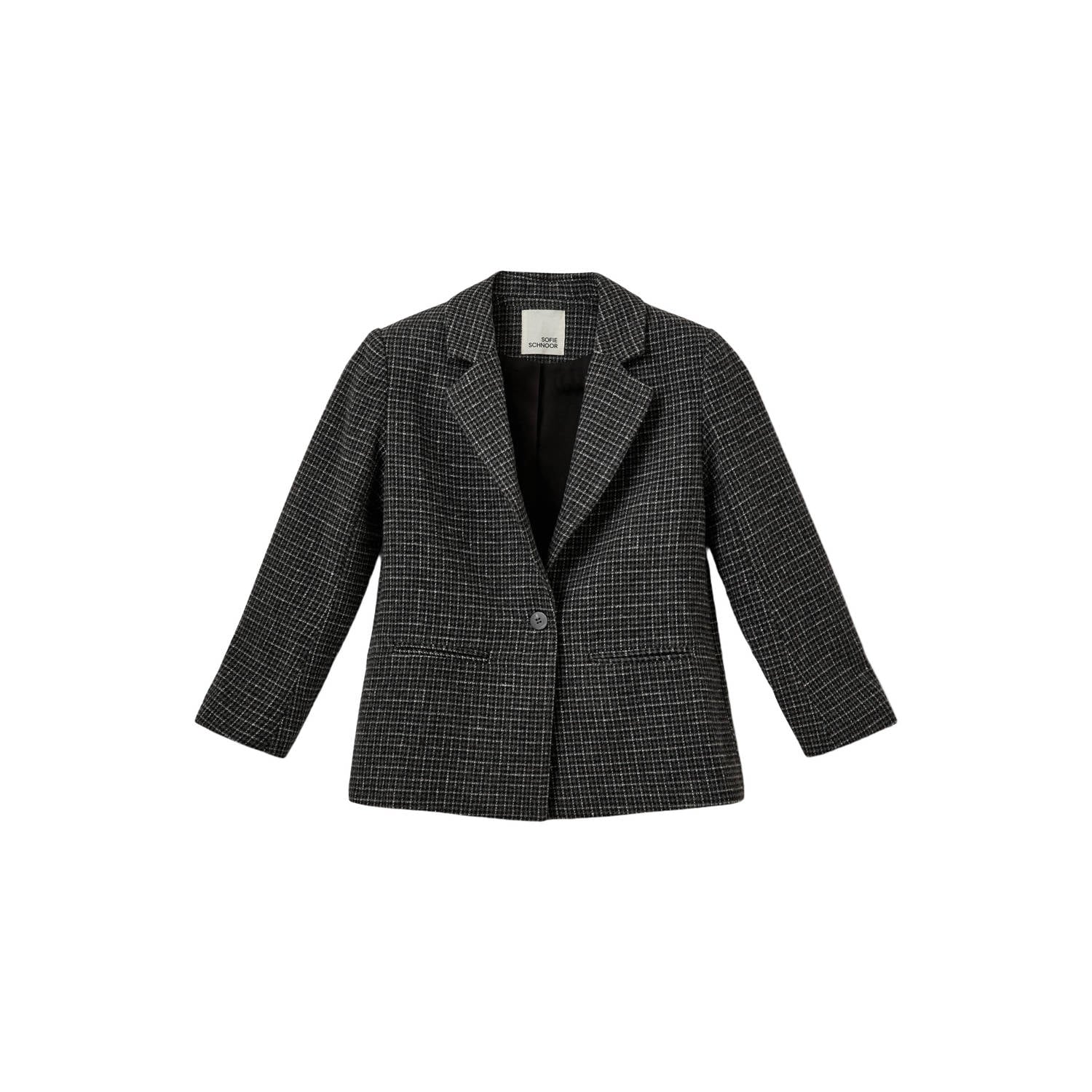 Sofie Schnoor girls regular fit pied-de-poule blazer grijs