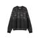 Sofie Schnoor girls gebreide noorse trui met print en wol - zwart/antraciet