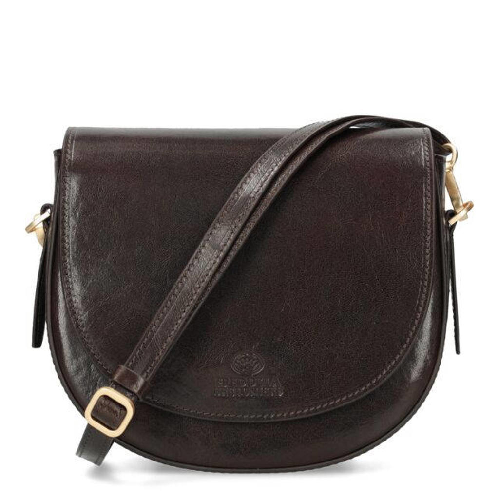 Fred de la Bretoniere leren crossbody tas Kleo donkerbruin