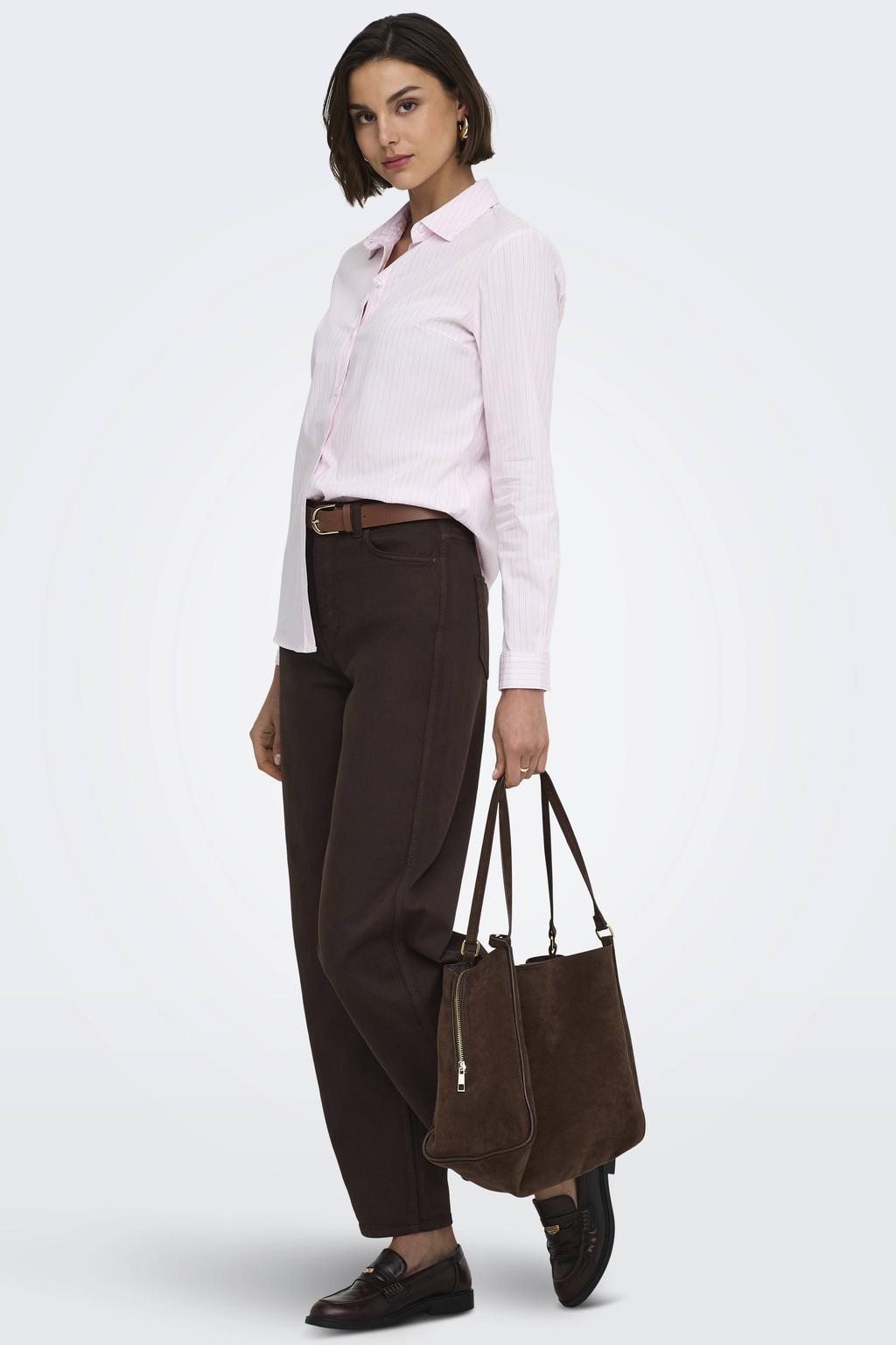 JDY blouse met krijtstreep lichtroze
