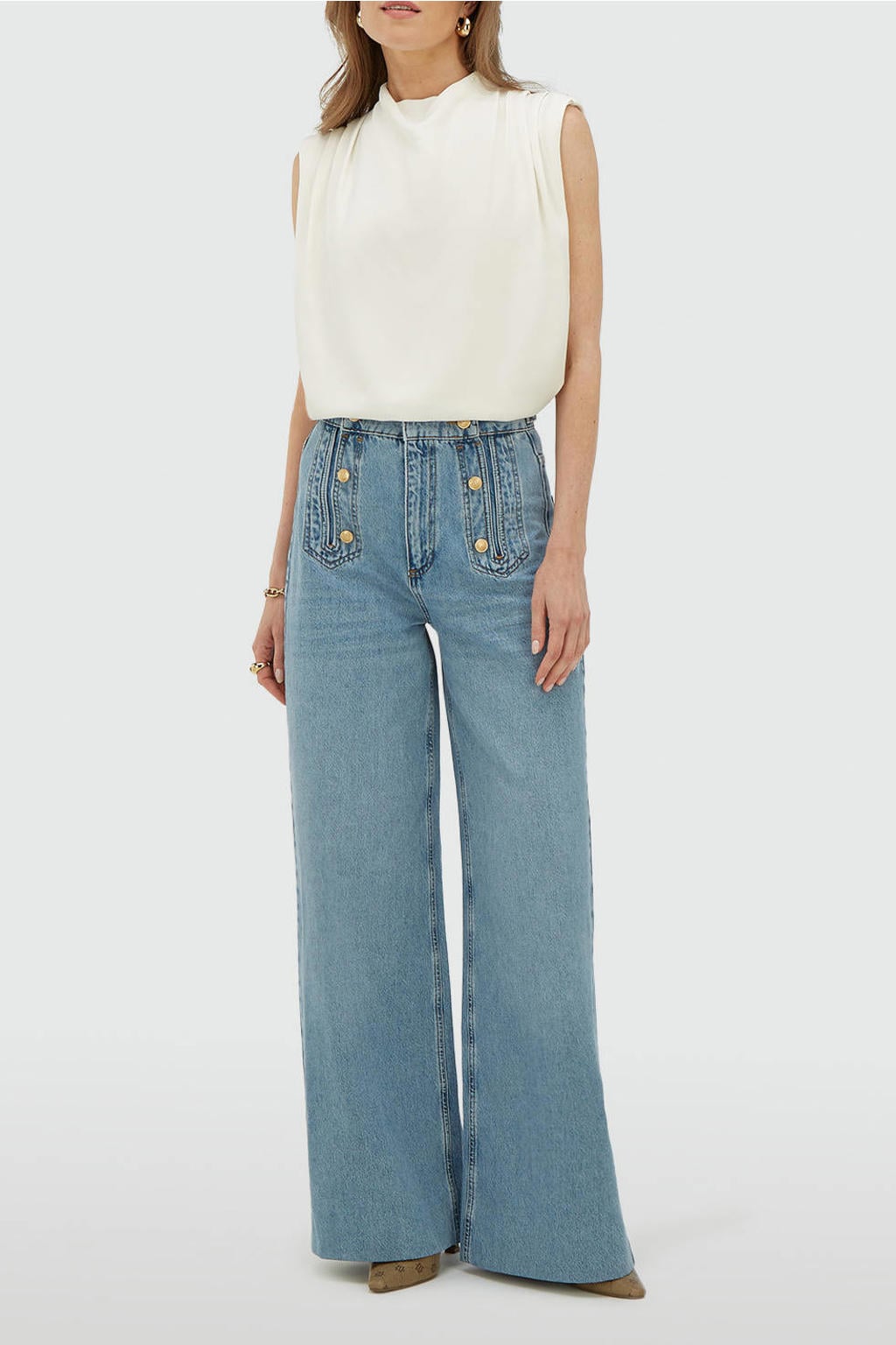JOSH V wide leg jeans - lichtblauw