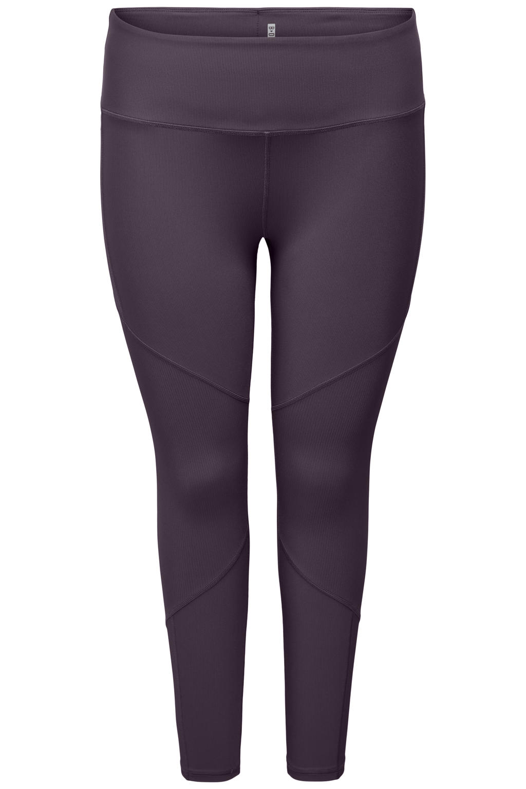 Donkerpaarse dames ONLY PLAY CURVY sportlegging Plus Size van nylon met slim fit, regular waist en effen
