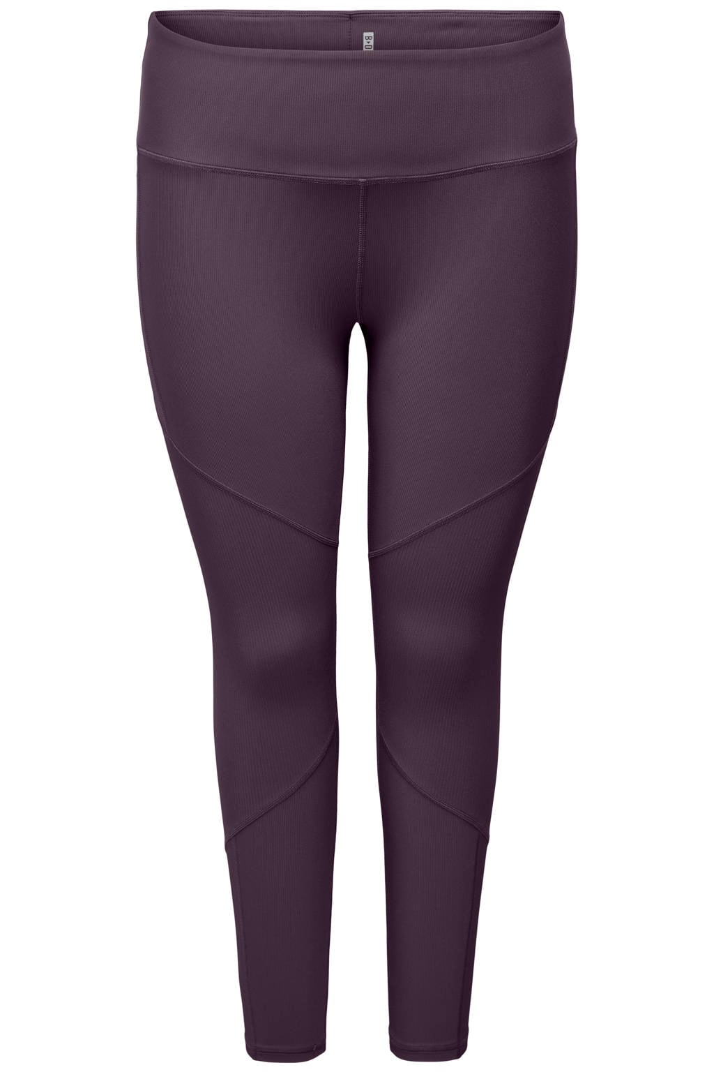 Donkerpaarse dames ONLY PLAY CURVY sportlegging Plus Size van nylon met slim fit, regular waist en effen
