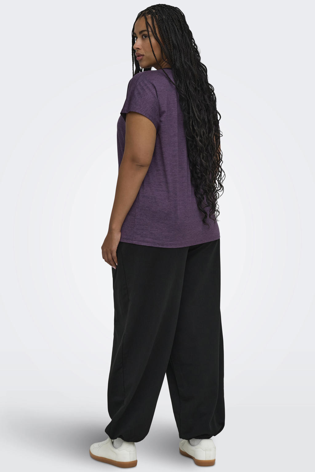 ONLY PLAY CURVY sportshirt Plus Size - donkerpaars
