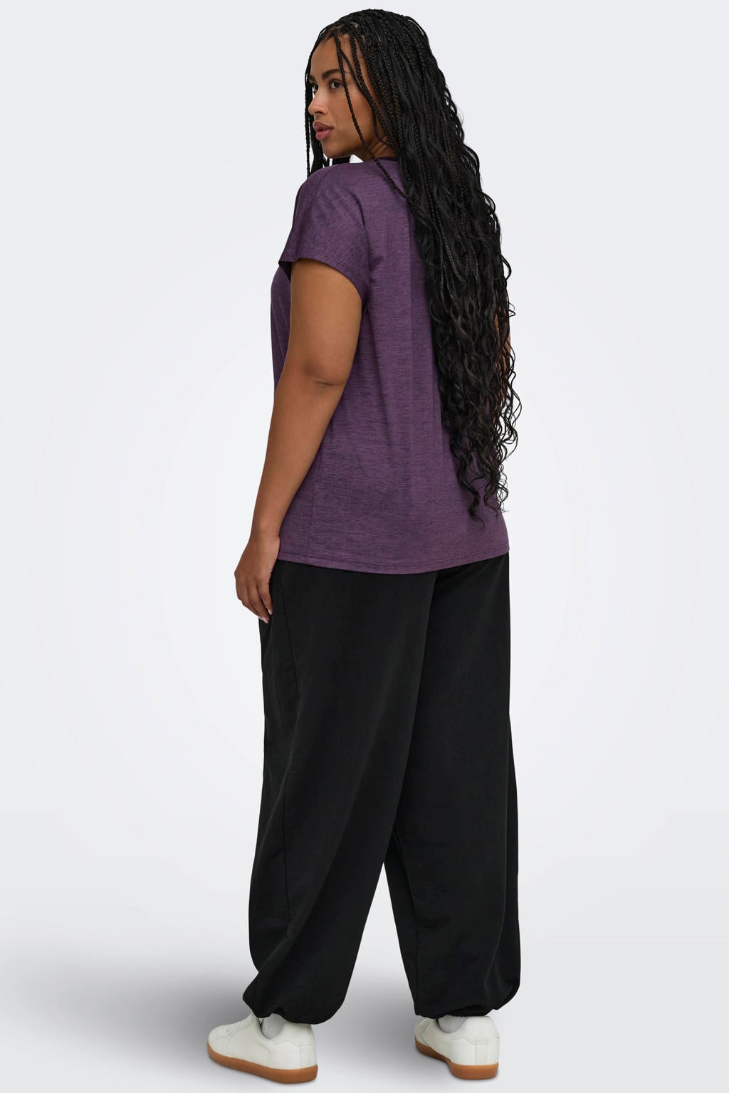 ONLY PLAY CURVY sportshirt Plus Size - donkerpaars