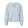 PIECES gestreepte blouse met strass-steentjes - lichtblauw