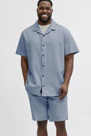 thumbnail: JACK & JONES PLUS SIZE relaxed casual overhemd met short blauw - (set van 2)