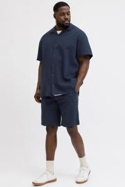 thumbnail: JACK & JONES PLUS SIZE relaxed casual overhemd met short donkerblauw - (set van 2)