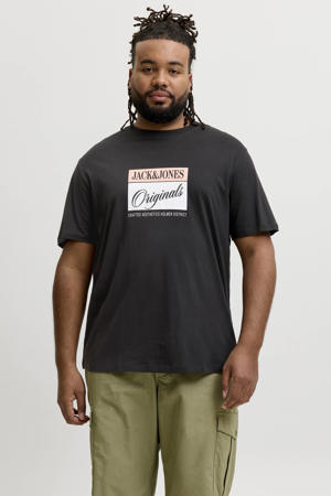 regular T-shirt zwart
