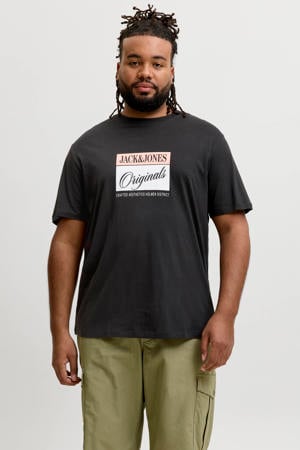 regular T-shirt zwart