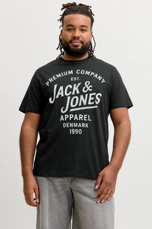 regular T-shirt zwart