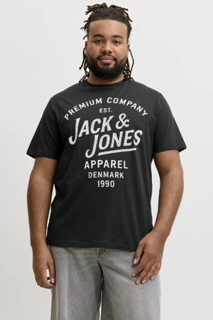 regular T-shirt zwart