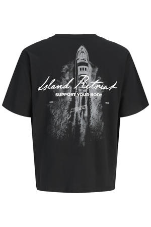 regular fit T-shirt met backprint - zwart