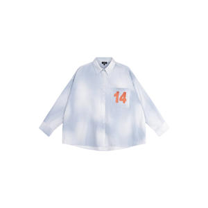 oversized blouse met krijtstreep - lichtblauw