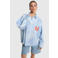 Alix the Label oversized blouse met krijtstreep - lichtblauw