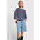Alix the Label boxy gestreepte T-shirt met tekst - donkerblauw